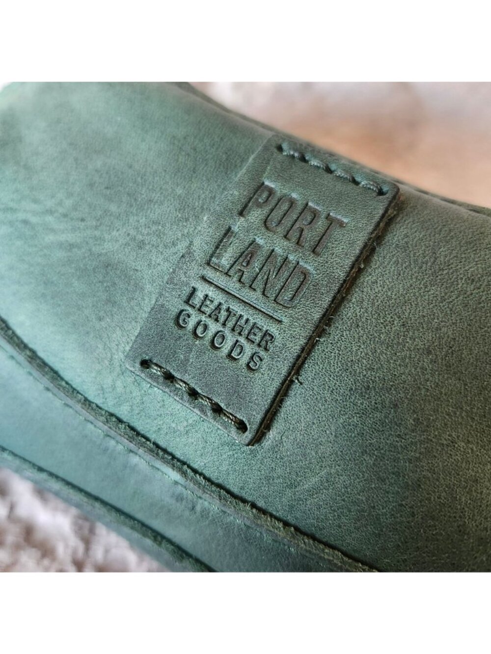 Portland Leather Unisex Artisan Pouch Evergreen Unicorn Rare Zip Leather - Picture 7 of 9